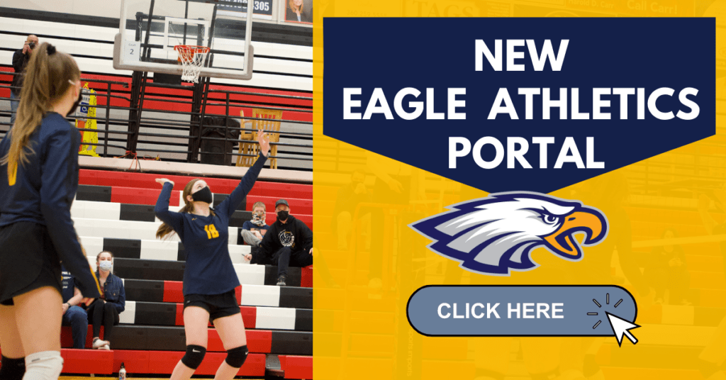 New eagle athletic portal with click here words